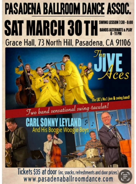 A TWO BAND SWING-TACULAR Event MARCH 30th w/THE JIVE ACES (from London ...