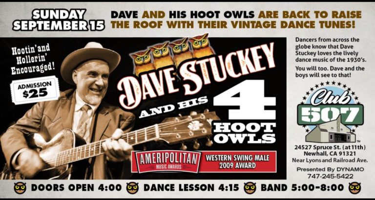 Dave Stuckey & the Hoot Owls Return to CLUB 507 Newhall