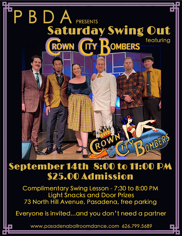 It’s CROWN CITY BOMBERS- SATURDAY NIGHT, SEPTEMBER 14th at PBDA!! All Ages Always Welcome!