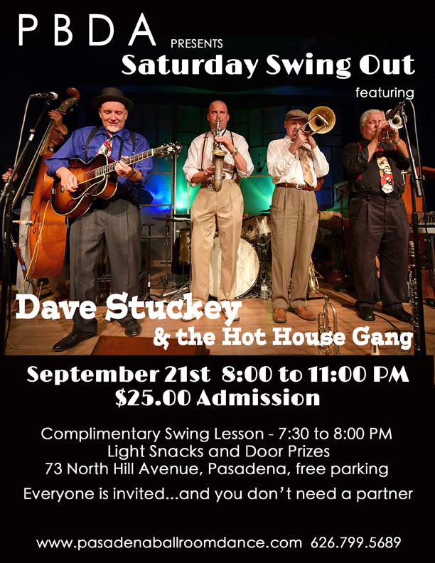 DAVE STUCKEY & THE HOT HOUSE GANG- September 21st- at PBDA!