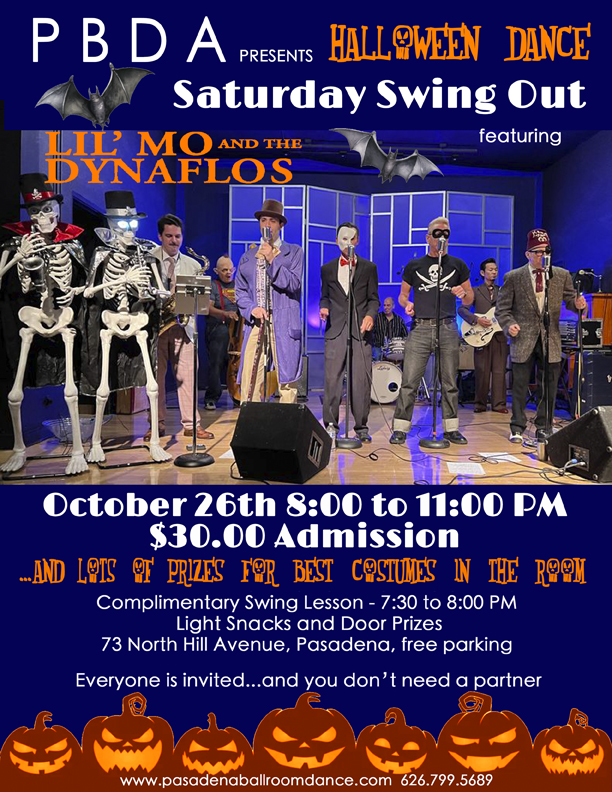 HALLOWEEN COSTUME PARTY – w/ LIL’ Mo & THE DYNAFLOS- OCT. 26th, at PBDA! (Lots of Costume Prizes!)