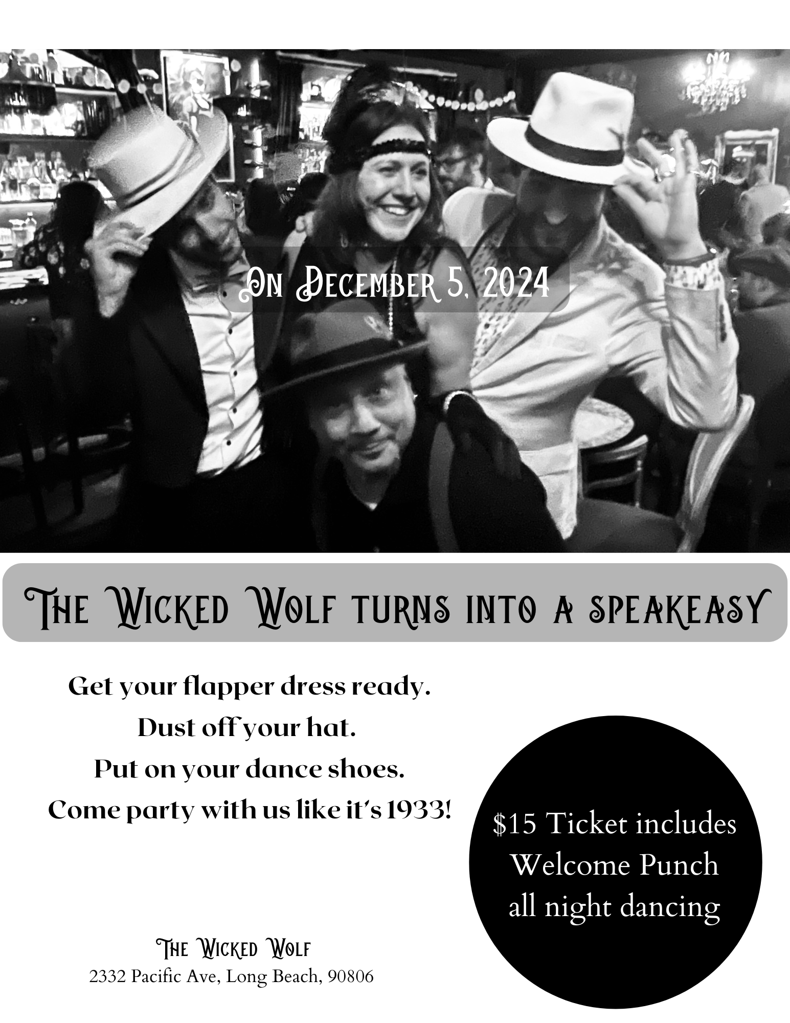 Repeal Day – The Wicked Wolf turns into a Speakeasy