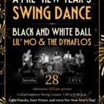 SATURDAY, DEC. 28th, PRE- NEW YEAR’S EVE SWING DANCE “Black & White Ball” w/ LIL’ MO & THE DYNAFLOS! -at PBDA!!